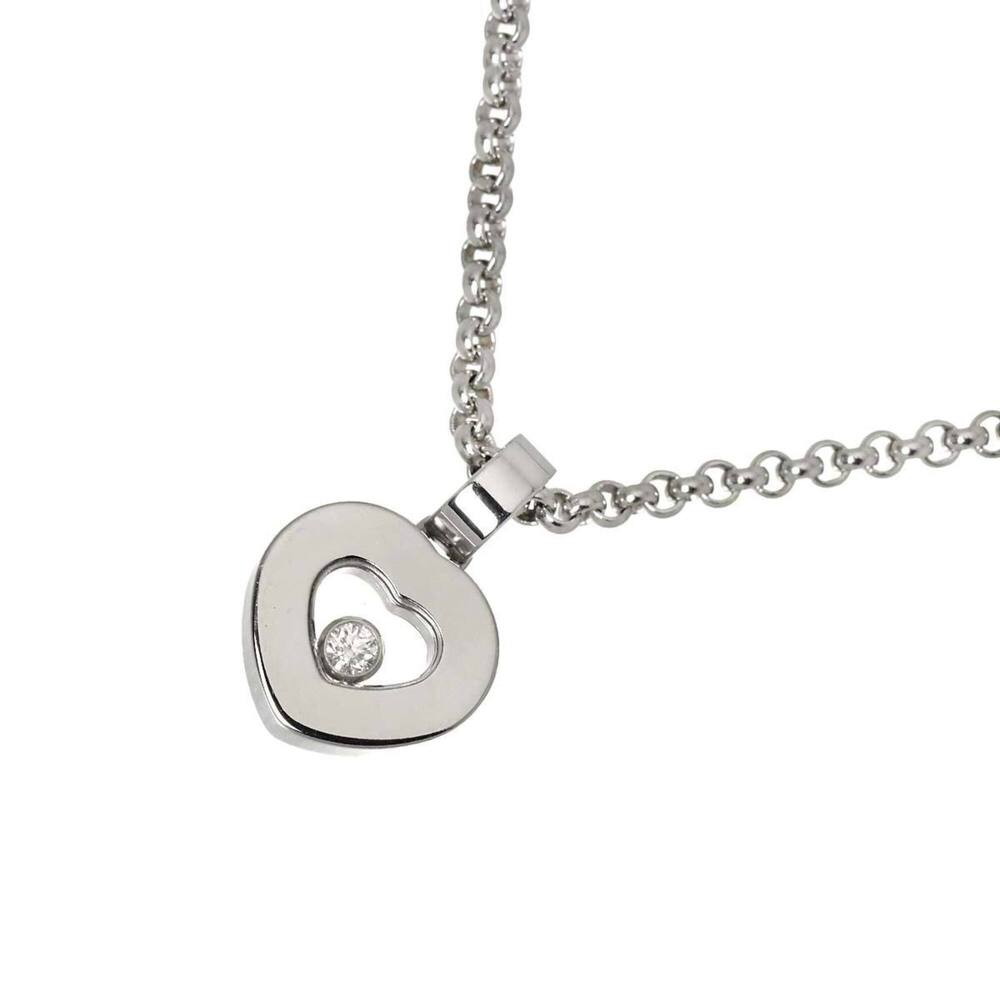 CHOPARD 18k Silver Diamond Heart Necklace